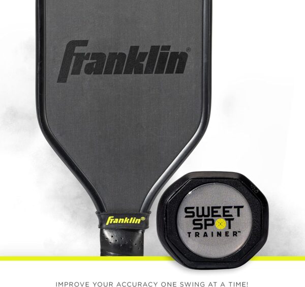 Franklin Sports Sweet Spot Training Pickleball Paddle - The Original Pickleball Trainer Practice Paddle - Mini Paddle Head + Extra Long Handle for Shot + Swing Training - 16mm Core + T700 Carbon Face - Image 8