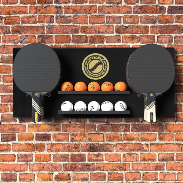 STIGA Ping Pong Storage Wall Rack | Holds Up to 10 Balls and 6 Paddles | Easy Mount for Any Flat Surface - Image 5