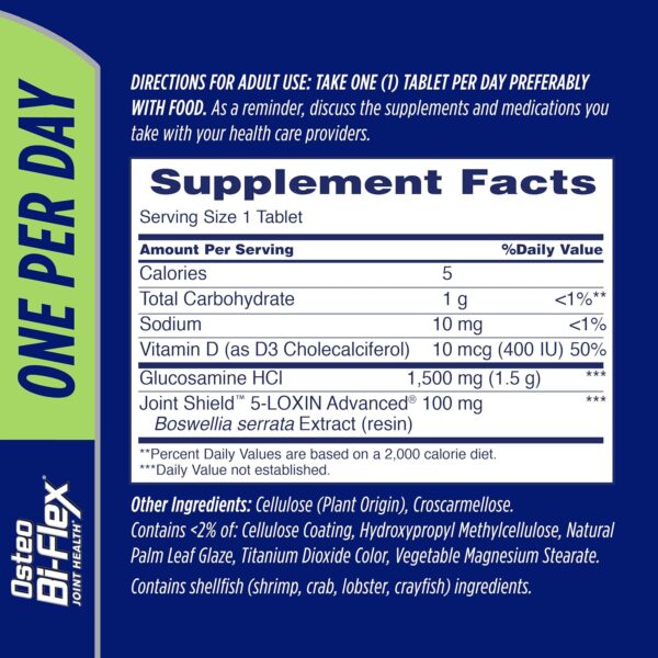 Osteo Bi-Flex One Per Day, Glucosamine Joint Health Supplement with Vitamin D, Coated Tablets, 60 Count - Image 2