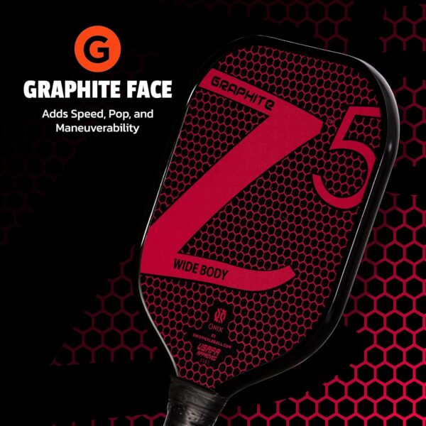 ONIX Graphite MOD Z5 Graphite Carbon Fiber Pickleball Paddles with Cushion Comfort Pickleball Paddle Grip - Image 4