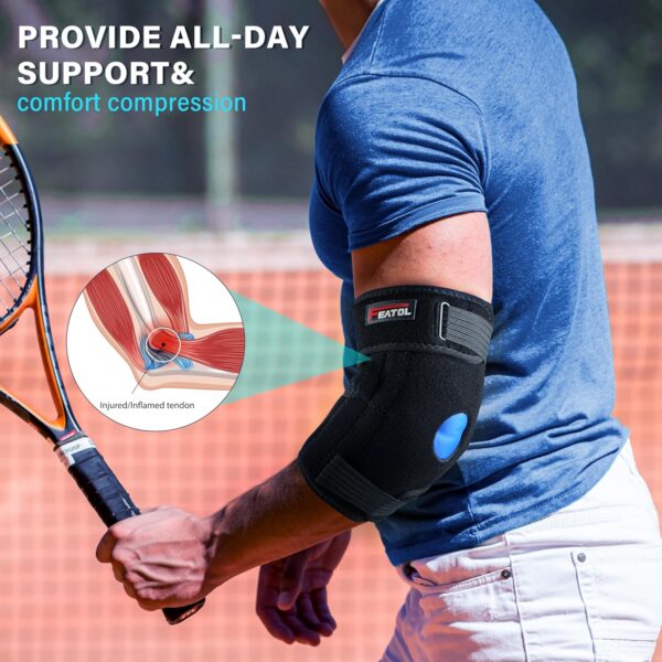 FEATOL Elbow Brace with Ice Pack for Tendonitis and Tennis Elbow-Pain Relief for Cubital Tunnel, Golfers Elbow, Ulnar Nerve Entrapment-Reusable Elbow Ice Pack Brace for Men and Women, Small - Image 7