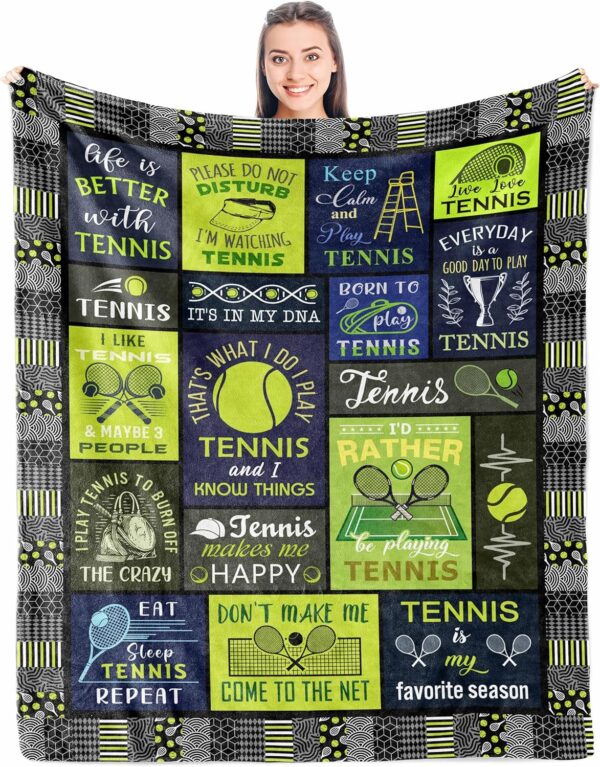 Christmas Tennis Gifts, Best Tennis Gifts for Men/Boys, Unique Tennis Gifts Women/Girls, Funny Tennis Gift Ideas, Gifts for Tennis Players/Lover, Tennis Themed Gifts, Tennis Coach Blanket 50'' x 60''